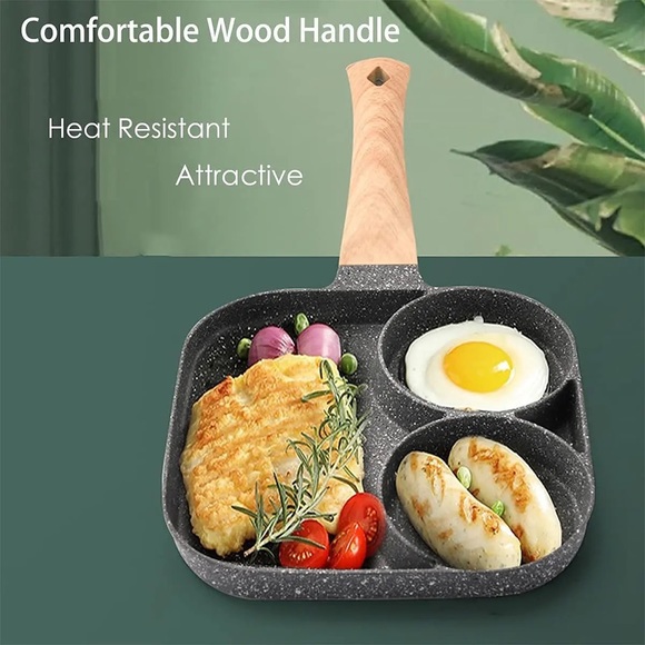 Nonstick Egg Frying Pan 2 in 1 Divided Frying Grill Pan Pancake Omelette - Picture 3 of 4